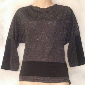 Jacyln Smith black shimmer pullover blouse